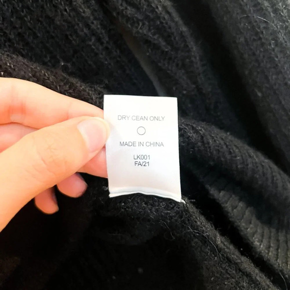 Quince Alpaca Wool Blend Black Knit Classic Balloon Sleeve Turtleneck Sweater XS - Picture 6 of 7